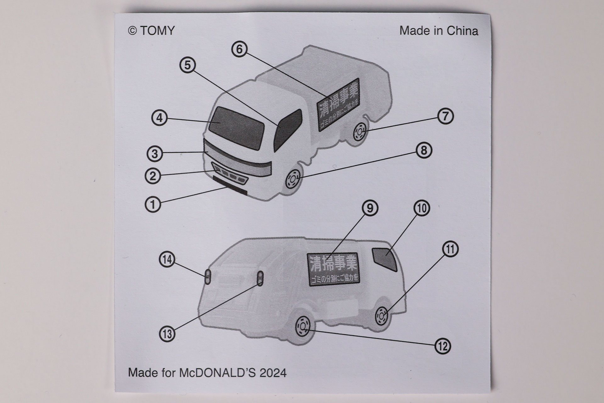 シールを貼る場所も確認できる