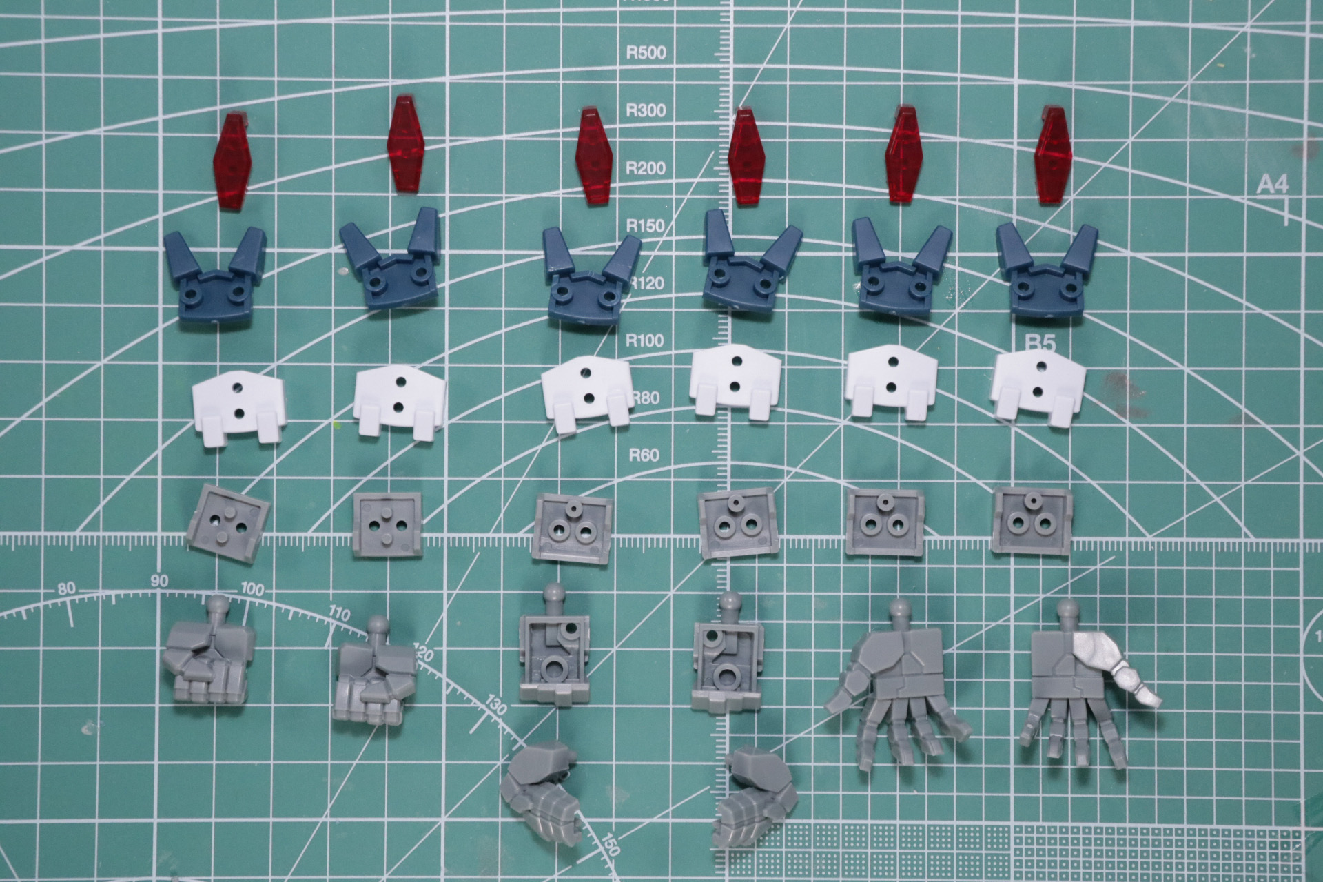 3種類の手首パーツ