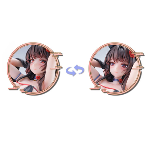 【バラ売り可】　アニメキャラ　フィギュア　アクリルスタンド モフモフ尻尾とセクシーな黒水着が魅惑的！ TACCO氏のオリキャラ「バラ