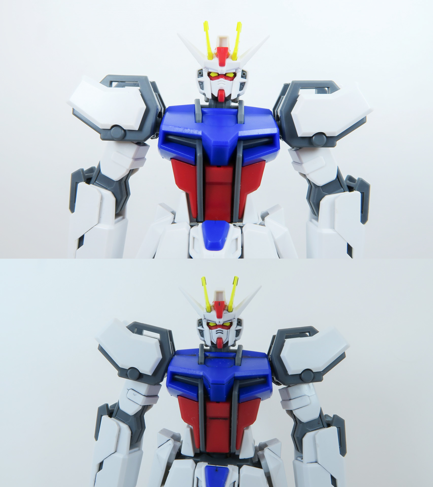 （上）スミ入れ無し、（下）スミ入れあり