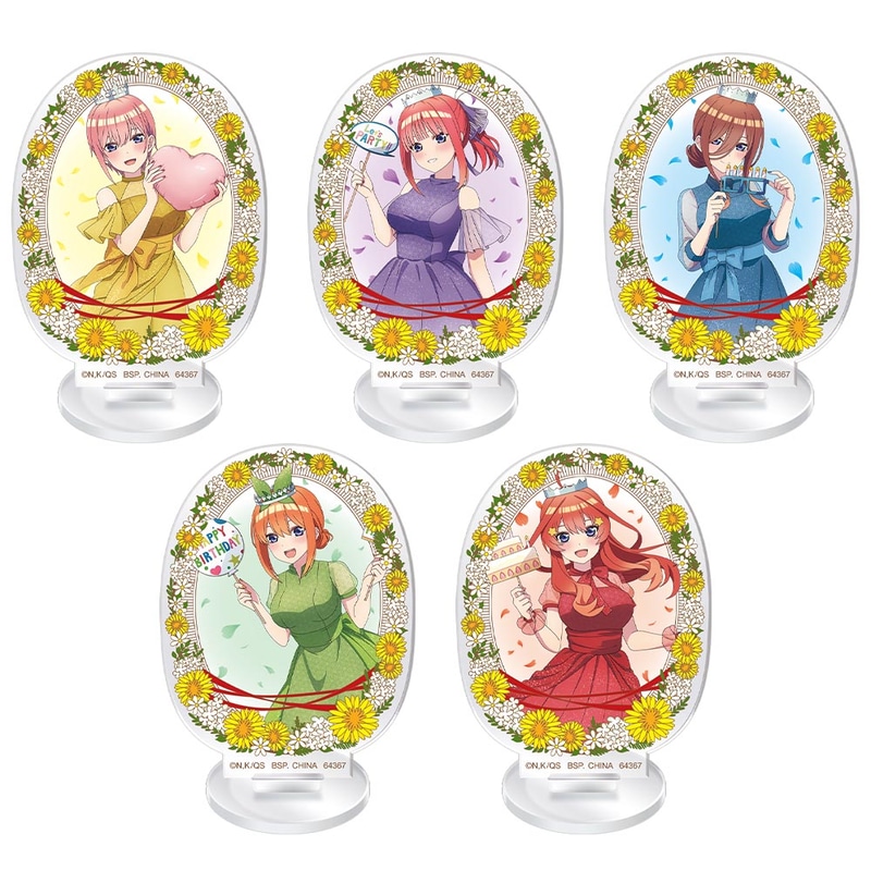 色鮮やかなドレスの五姉妹が登場。キャラクターごとに手に持っているグッズも異なっている。サイズは約7cm