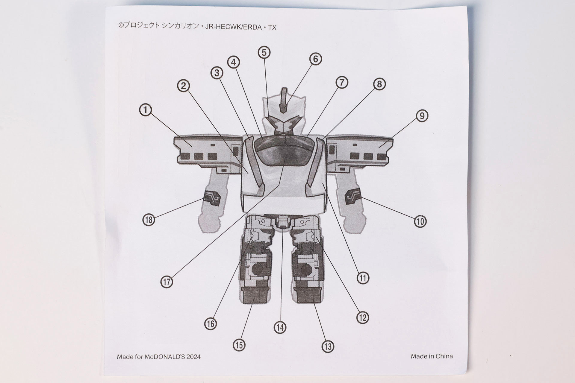 正面から見てどこに貼ればいいか書かれている