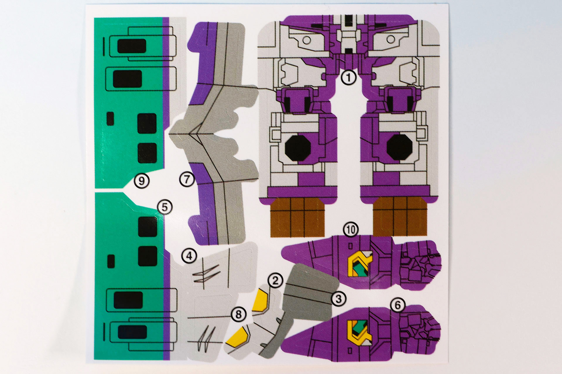 こちらはシンカリオンモードの形状で使用するシールだ