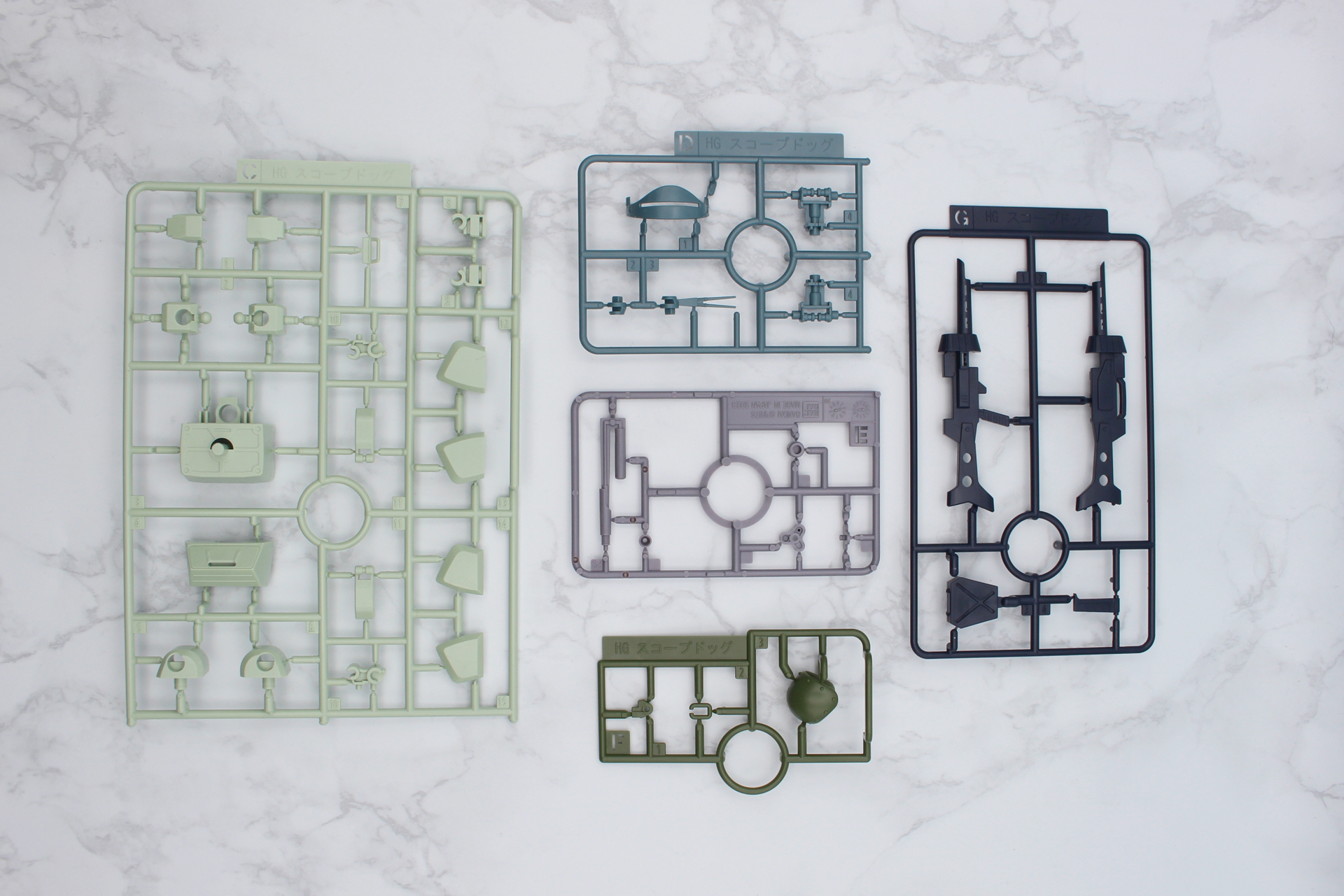 Cパーツ、Dパーツ、Eパーツ、Fパーツ、Gパーツ