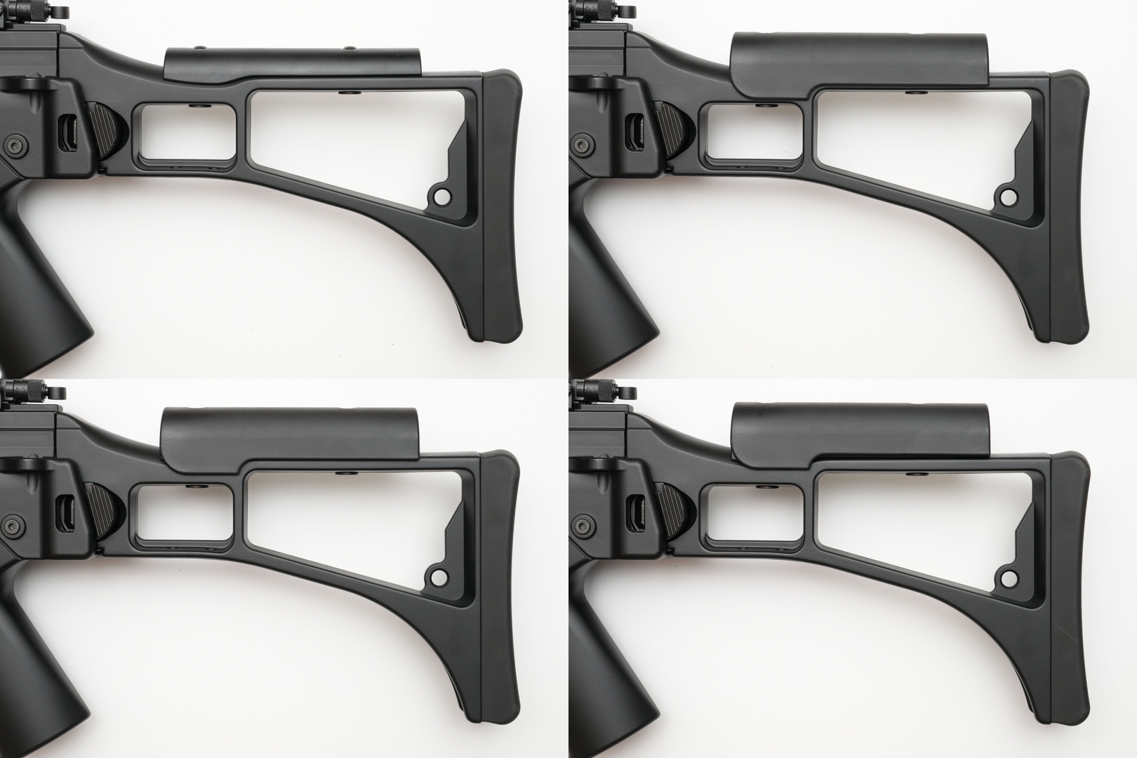 チークピースは高さをチークインナーのみ4段階に調整可能