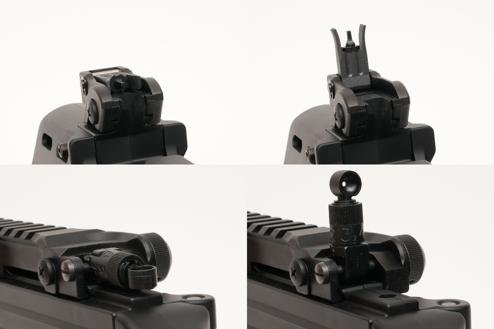 フロントサイト（上）とリアサイト（下）