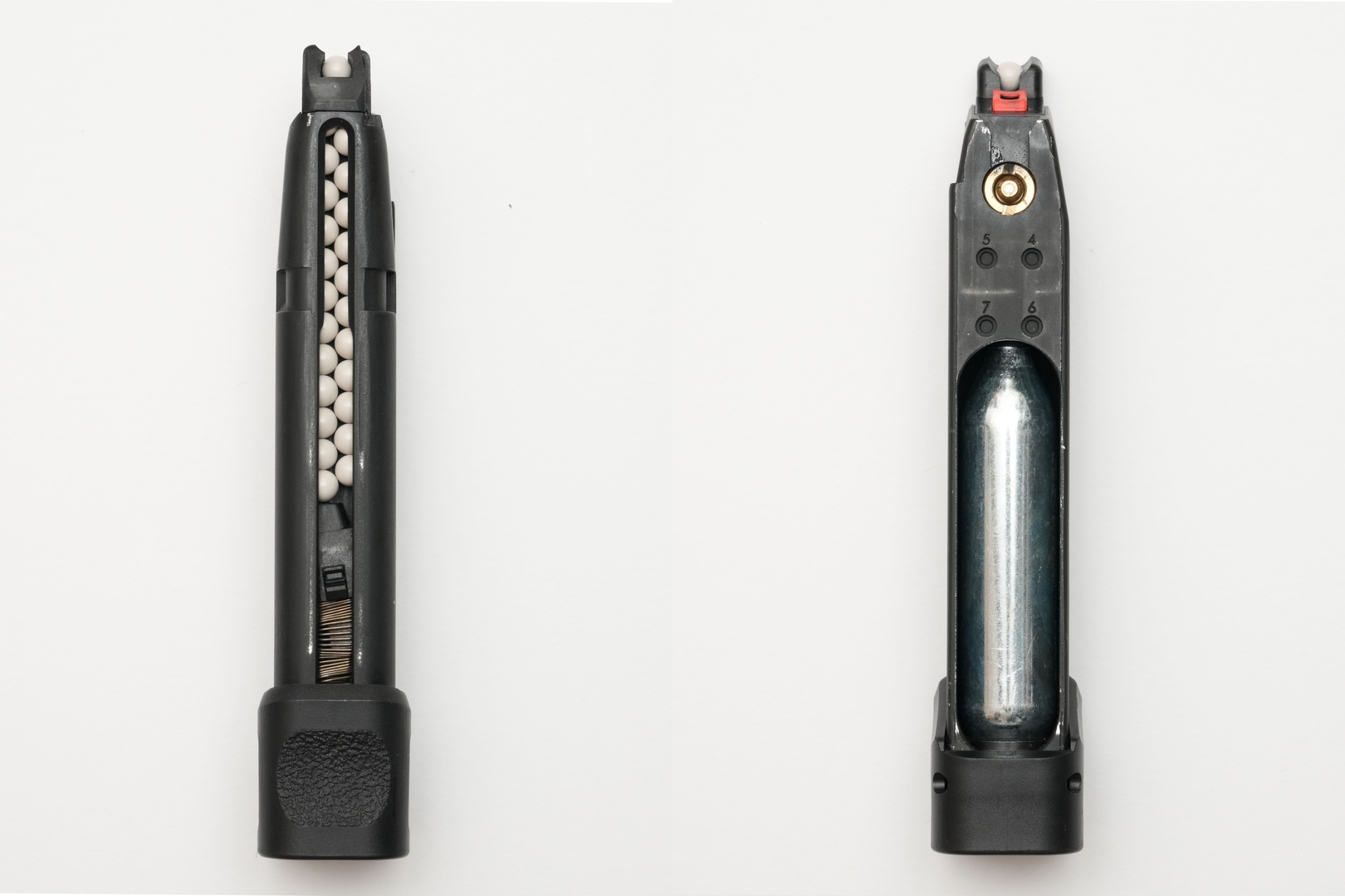 6mm BB弾の装填数は24発、ガスタイプはCO2ガスカートリッジ