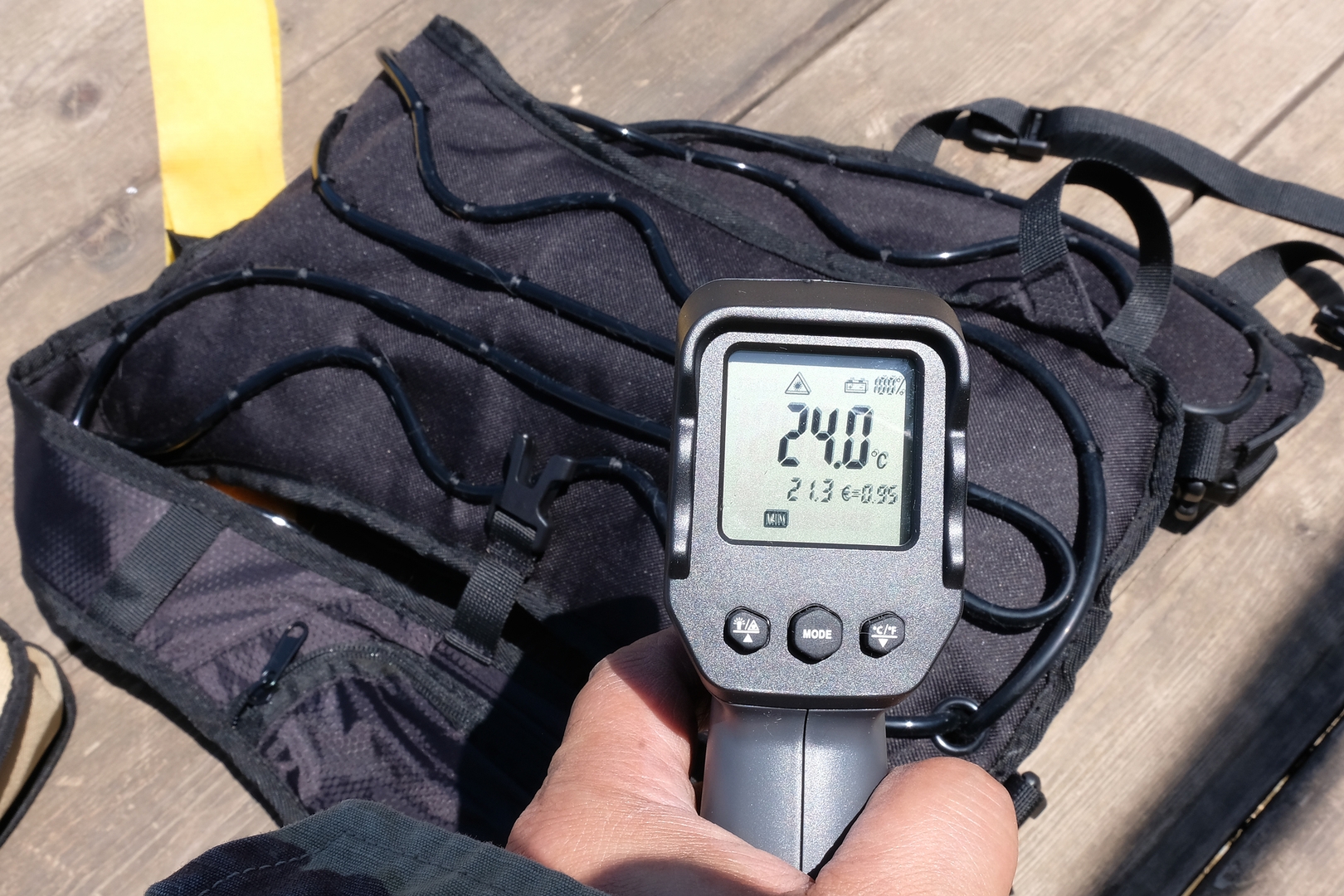 背中に触れる面は24℃程度なので涼しい