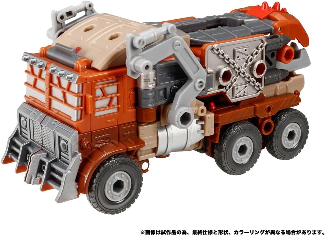 エヴォフュージョンは、TL-45アクセルグリース（別売り）のパーツと合体することで大型トレーラーになる