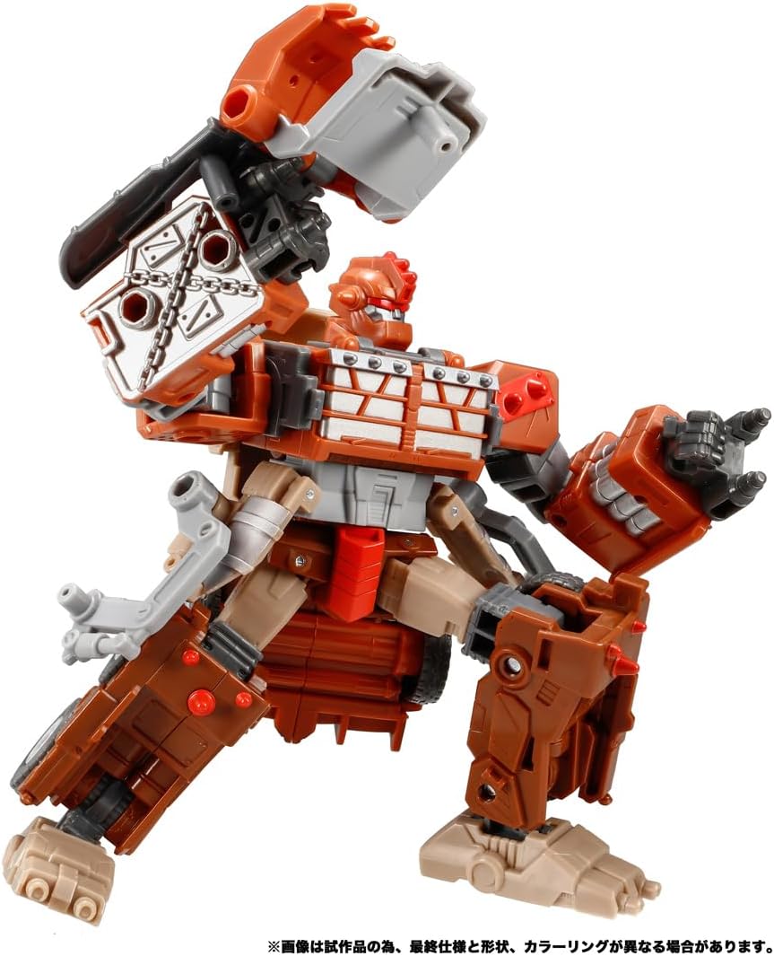 エヴォフュージョンは、TL-45アクセルグリース（別売り）のパーツと合体することで大型トレーラーになる