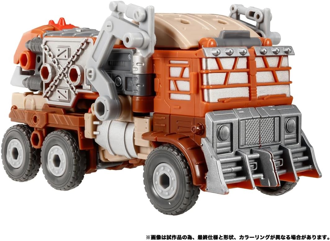 エヴォフュージョンは、TL-45アクセルグリース（別売り）のパーツと合体することで大型トレーラーになる