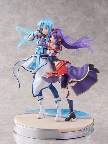 アスナ ユウキ フィギュアセット 剣付き SAO」アスナ＆ユウキが仲良くじゃれ合う姿を立体化！エフェクト
