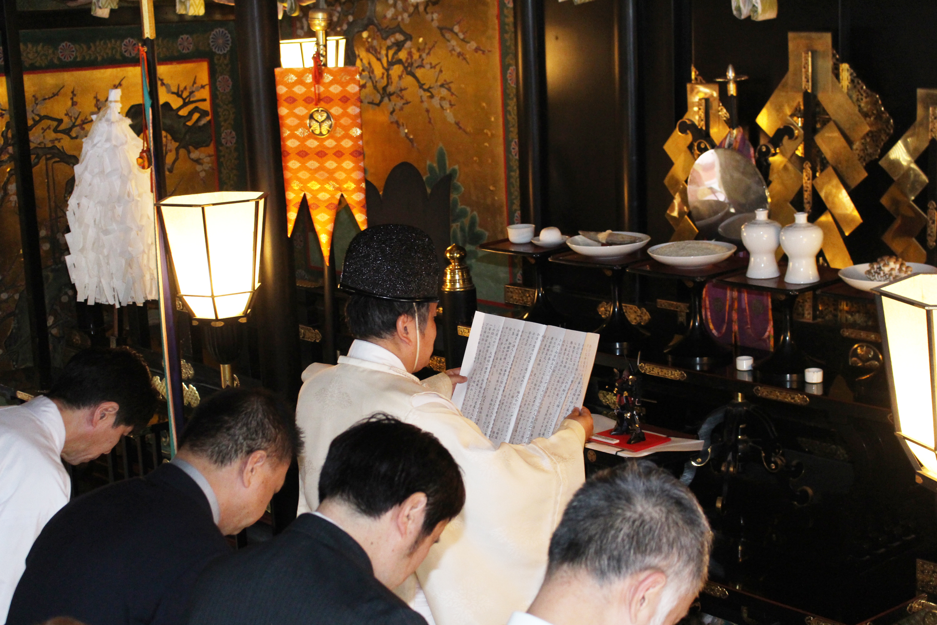 祝詞が読み上げられ、ガンプラ製作の経緯を奉告