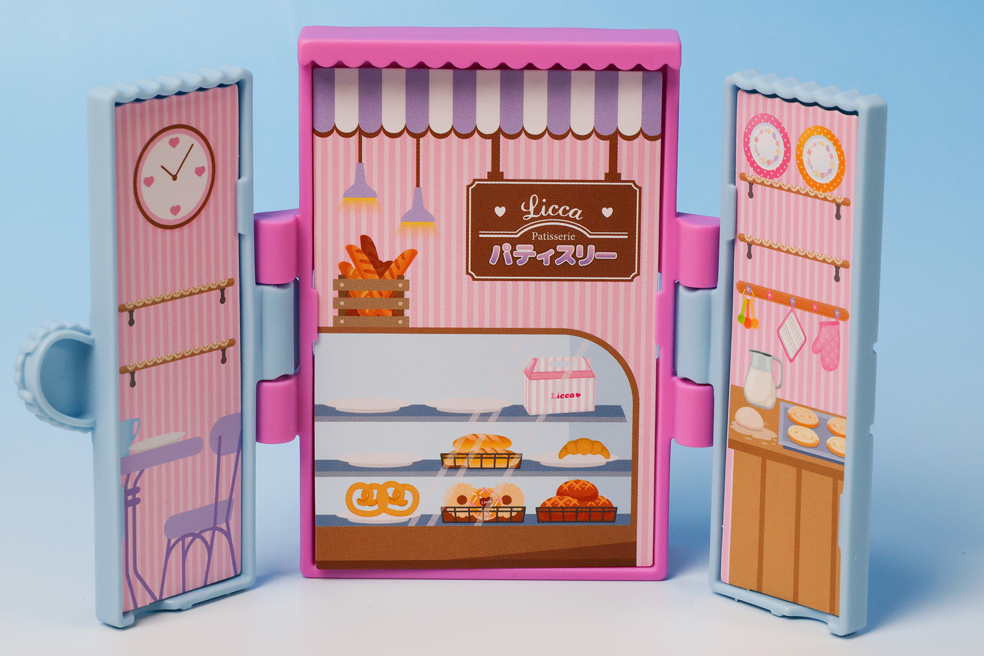 背景スタンドの扉を開いたところ