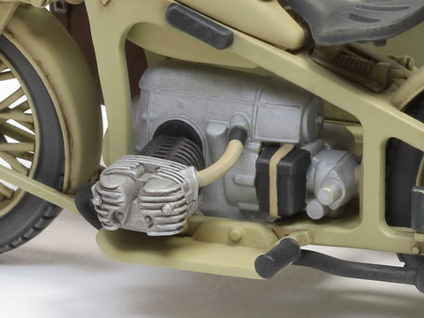 完成品 1/9 WW.II ドイツ軍 軍用サイドカー プラモデル