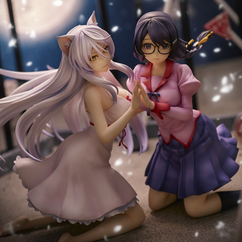 猫物語」より羽川翼と怪異姿「障り猫」の2体セットのフィギュアが再販
