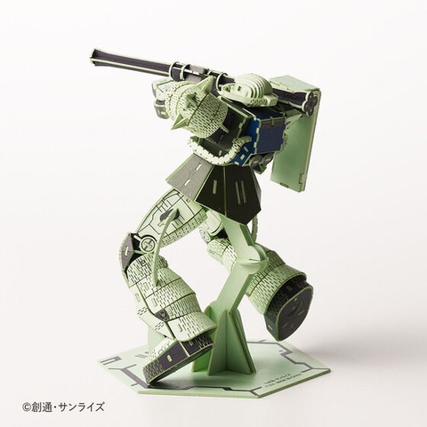 機動戦士ガンダム」よりシャア専用ザクと量産型ザクの紙製立体パズルが