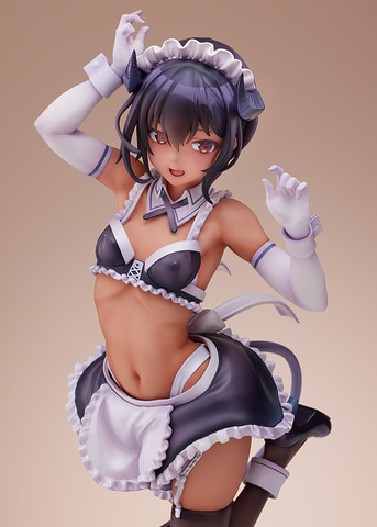 大褐色時代 サキ 1/6 メイド フィギュア 昆布わかめ氏デザインの悪魔っ子な褐色メイド。あみあみ×AMAKUNI