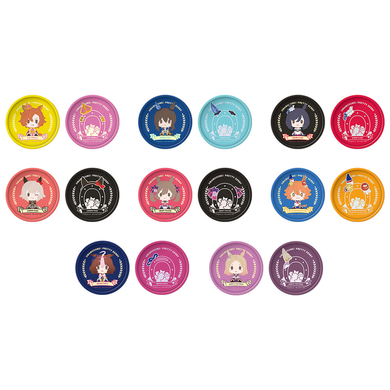 ちょこのっこイラストを使ったデザインと、各キャラの耳飾りをモチーフにしたデザインの2枚セット。サイズは約9cm