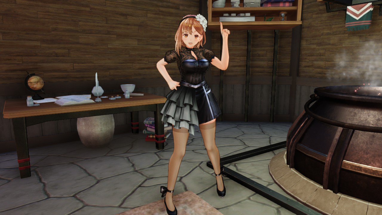 ゲーム内でフィギュアと同じポーズが無かったため、ポーズ「指さし2」、表情「喜び（口開け）」で撮影