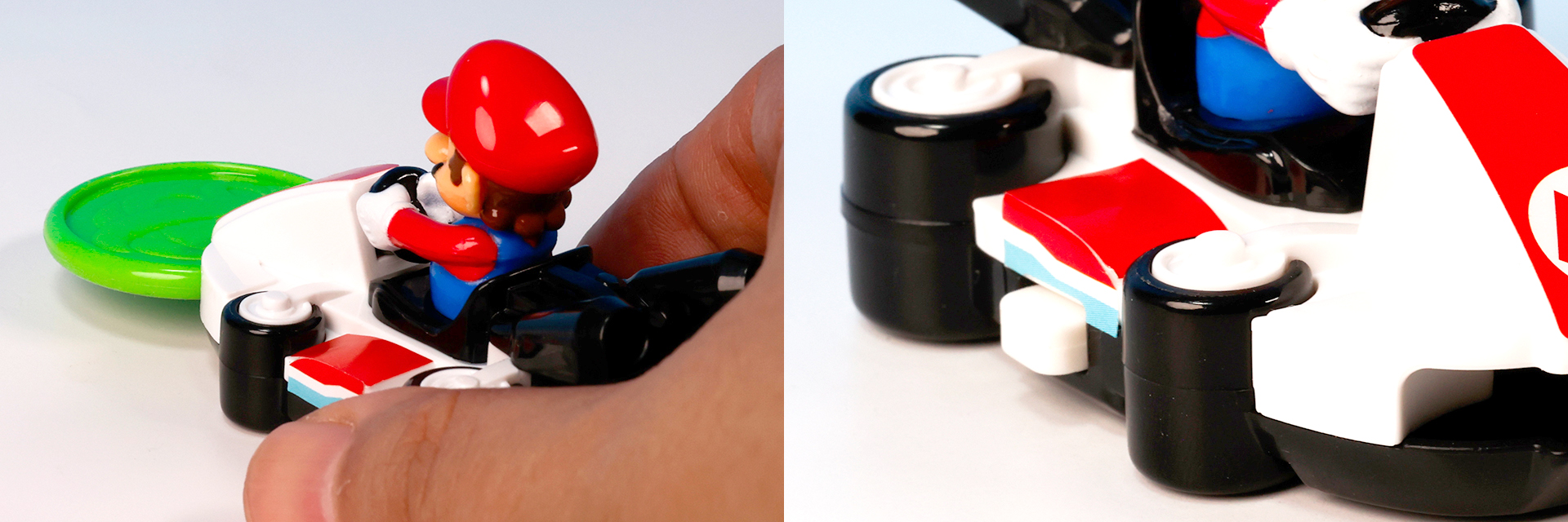 遊ぶときはディスクをカートの前面にセットしてサイドのボタンを押そう