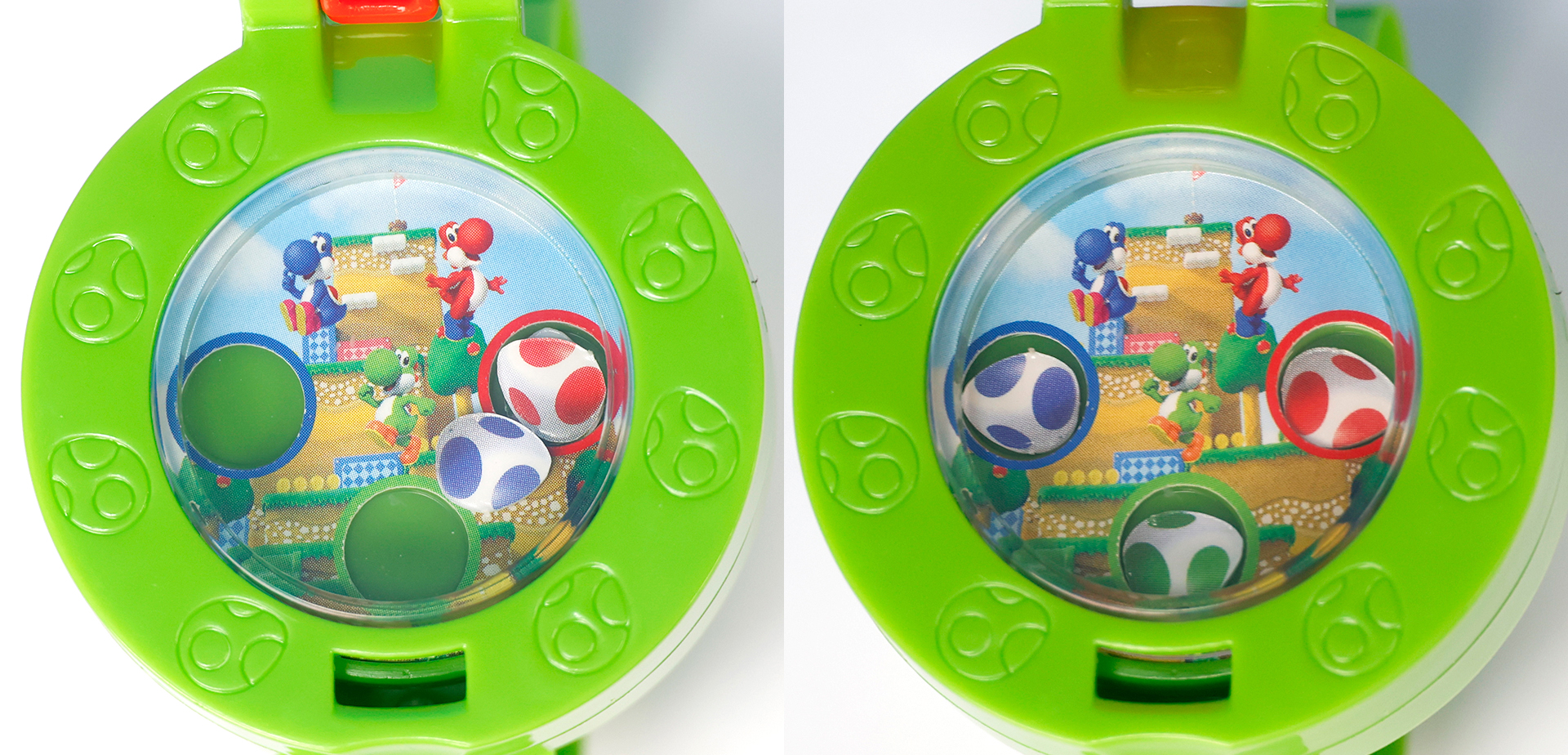 バラバラに配置されているタマゴを、色に合わせて並べ変えよう