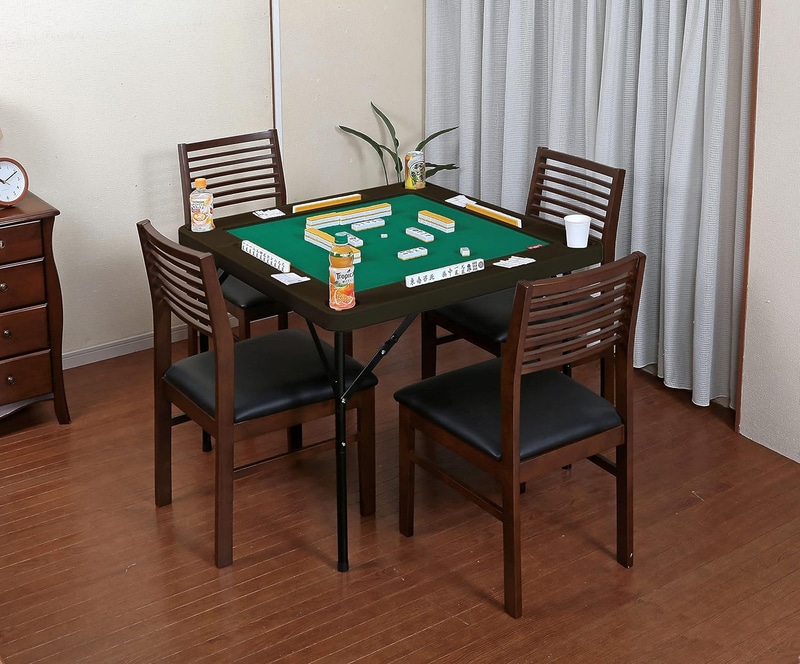 高さが調節できる麻雀テーブル ブラウン イメージ