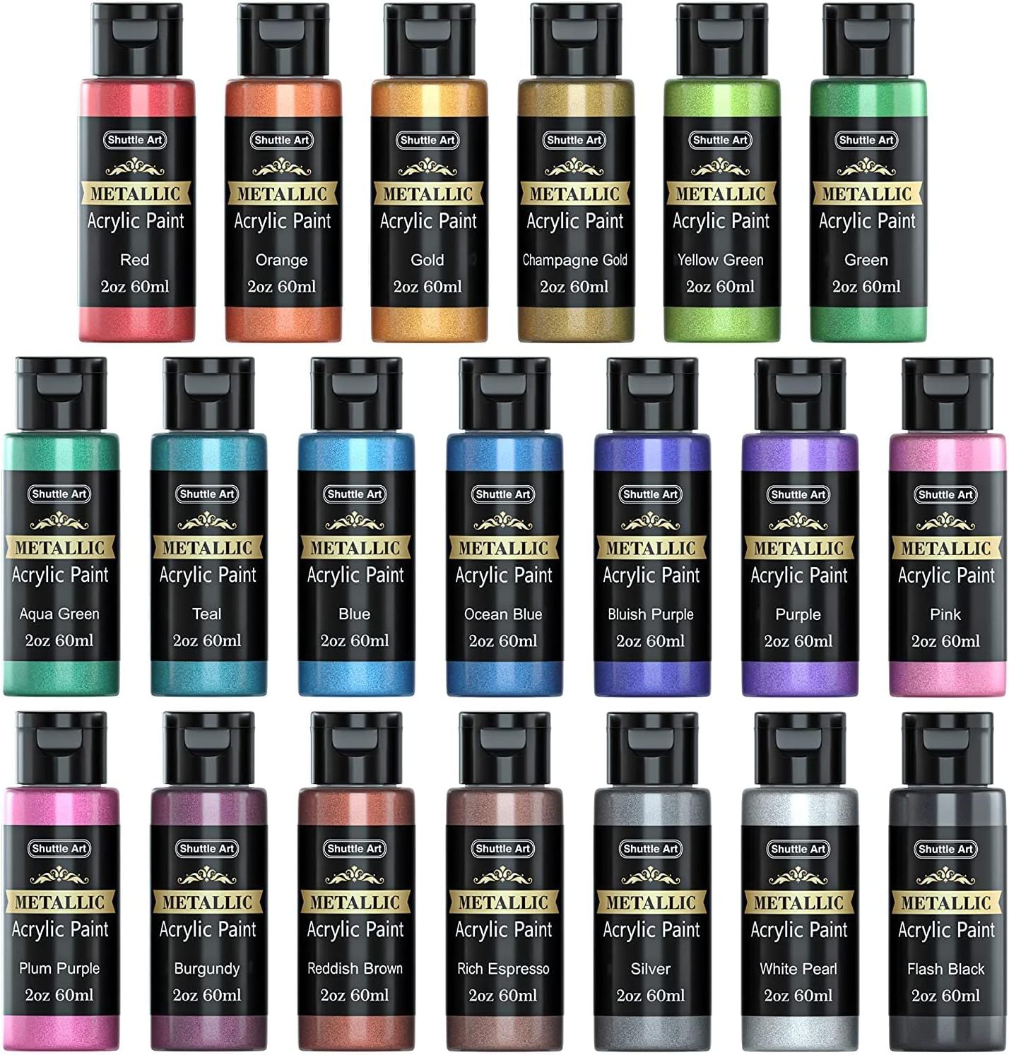 Shuttle Art アクリル絵の具 メタリック 20色セット