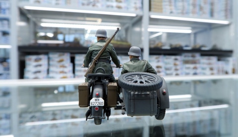 ジオラマ タミヤ ドイツ軍用サイドカーKS600 完成品 1/35 特別企画