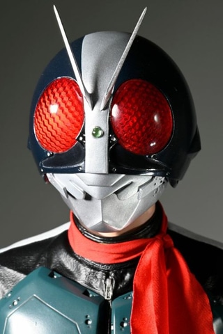 【遂に出品！究極のプロ完成品No5 】電飾★海洋堂 メガソフビ 仮面ライダー2号 シン・仮面ライダー」より「仮面ライダー第2号」が全高500mmのソフビに
