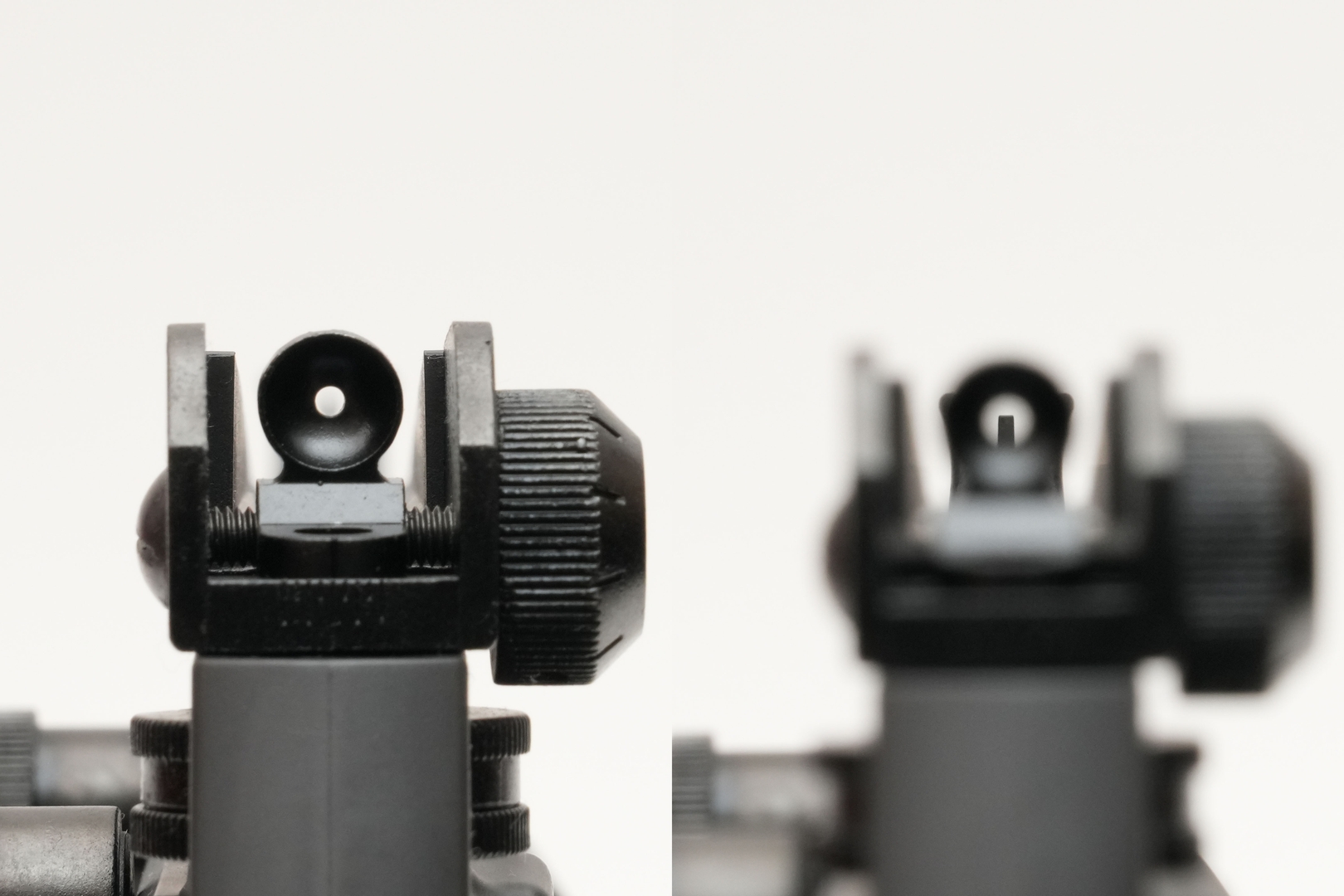 小さいほうを選択すれば、より精密に射撃できる