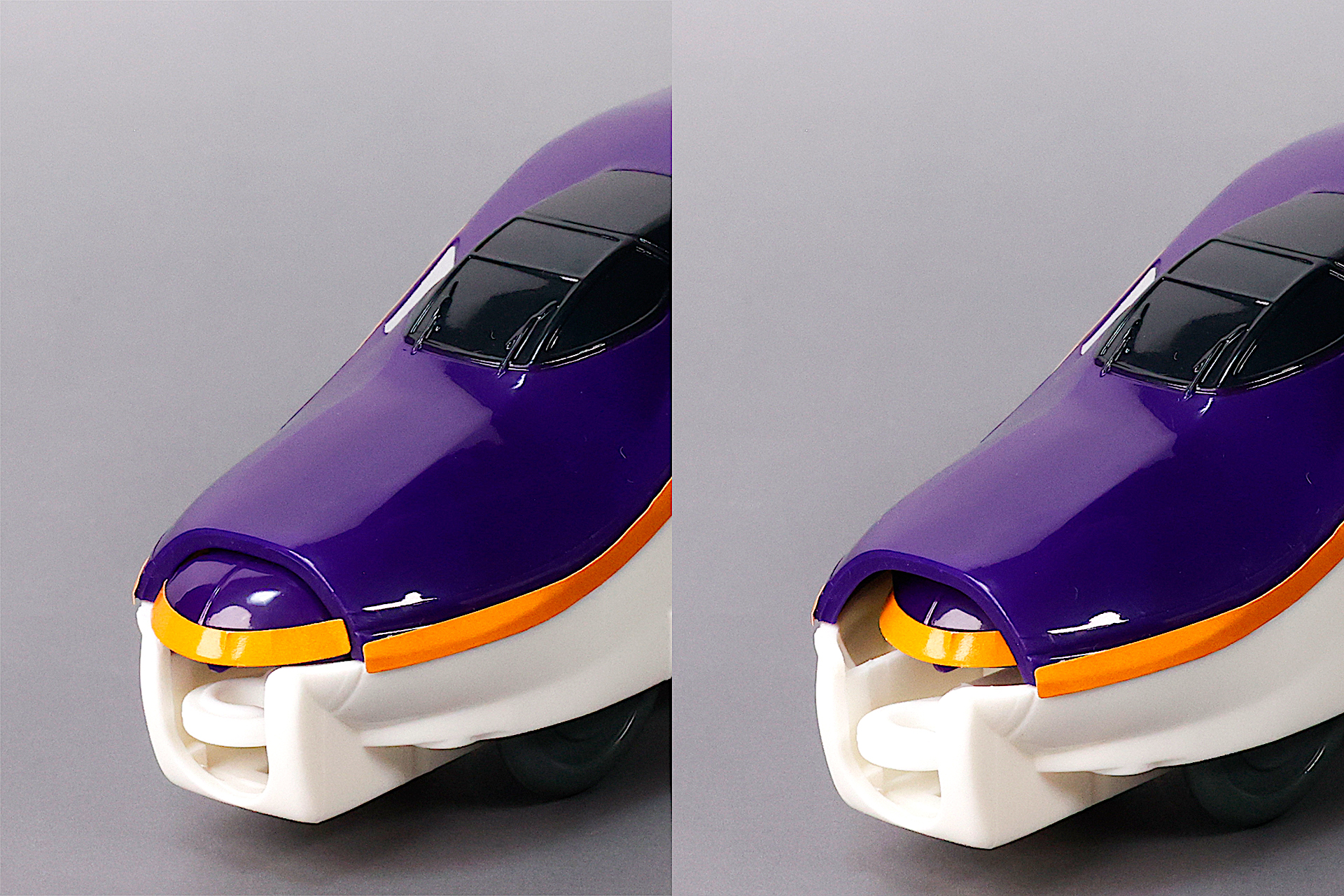 紫のレバーを動かしノーズ部分を出し入れできる