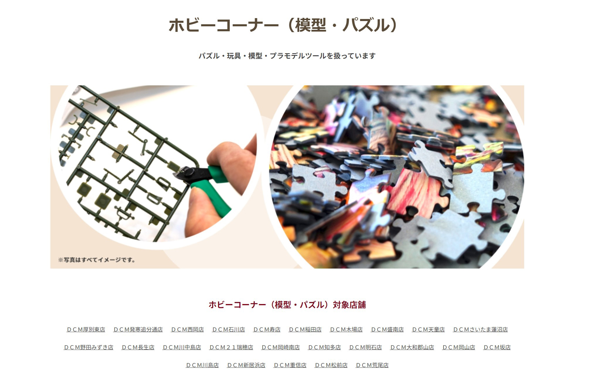 模型・パズルコーナーの設置は25店舗。この中にDCM長生店が選ばれている