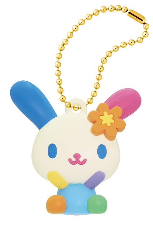 「サンリオキャラクターズ ぺたんこマスコット teamいえろー」：「ウサハナ」/夏が大好きな元気なウサギの女のコ。2000年うまれ