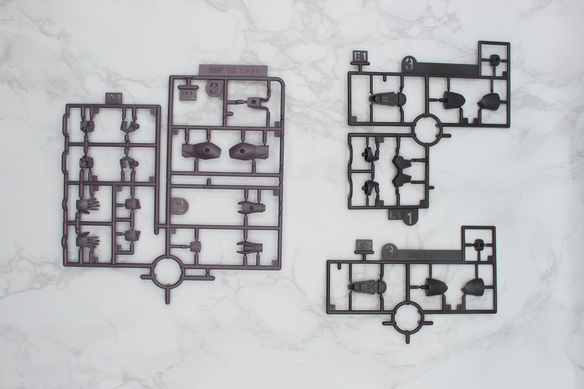 D2パーツ、E1パーツ、E2パーツ