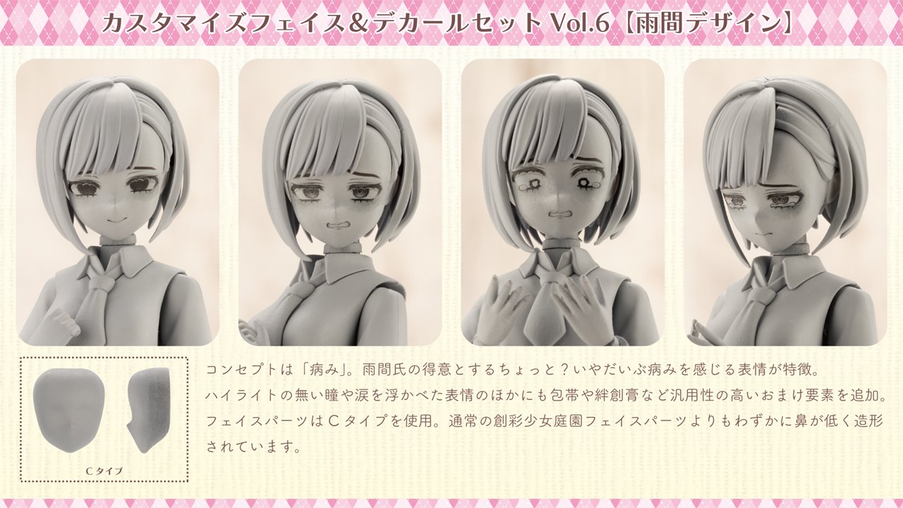 「カスタマイズフェイス&デカールセット Vol.6【雨間デザイン】」