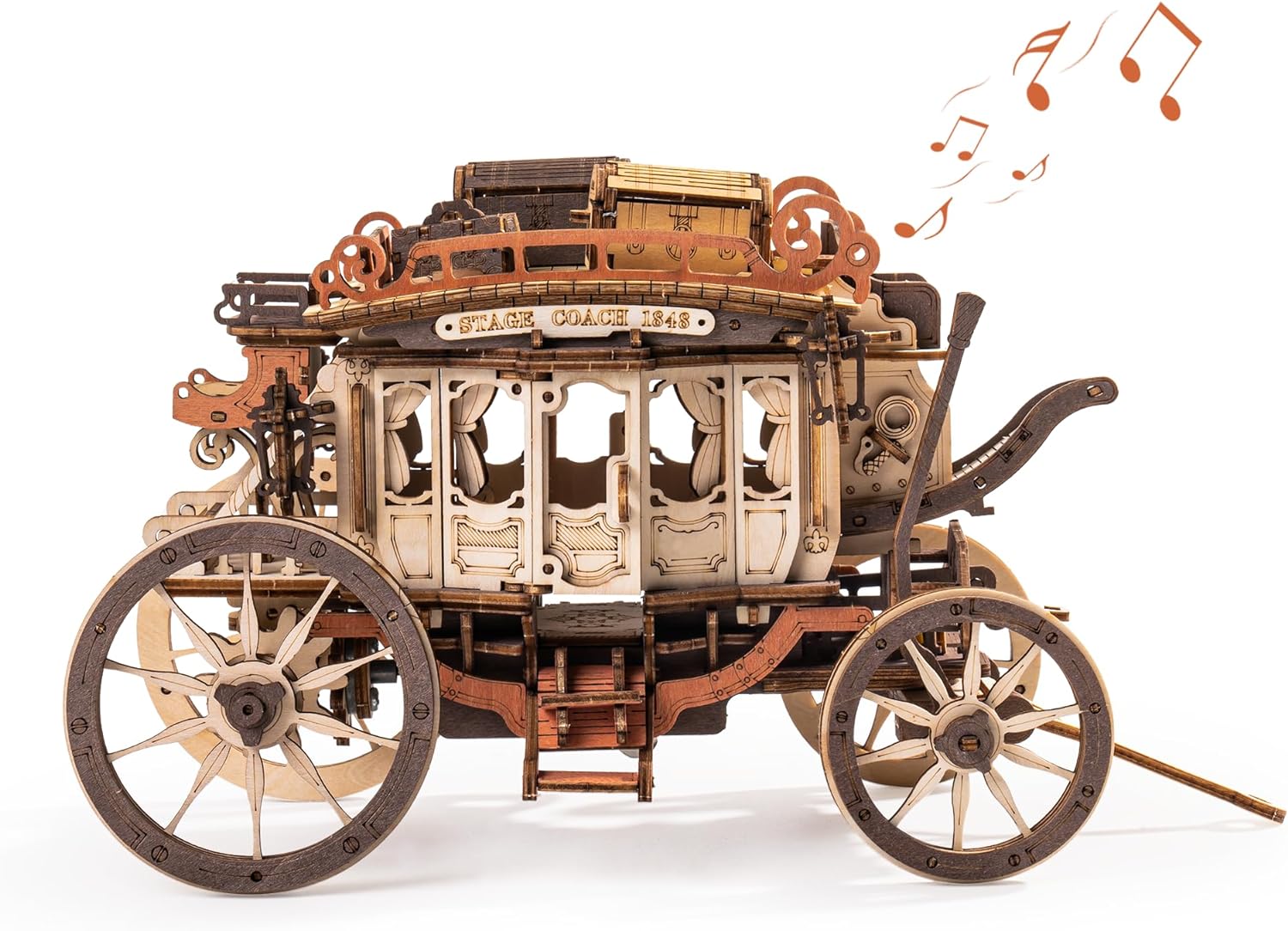 木製3Dウッドパズル「可動式モデル オルゴール」