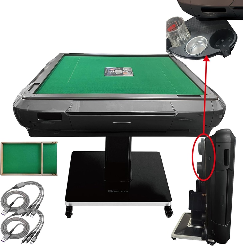 全自動麻雀台 折りたたみ 静音 家庭用 キャスター付き 【3人打ち対応機種】（ガラス脚 牌33mm、ブラック）