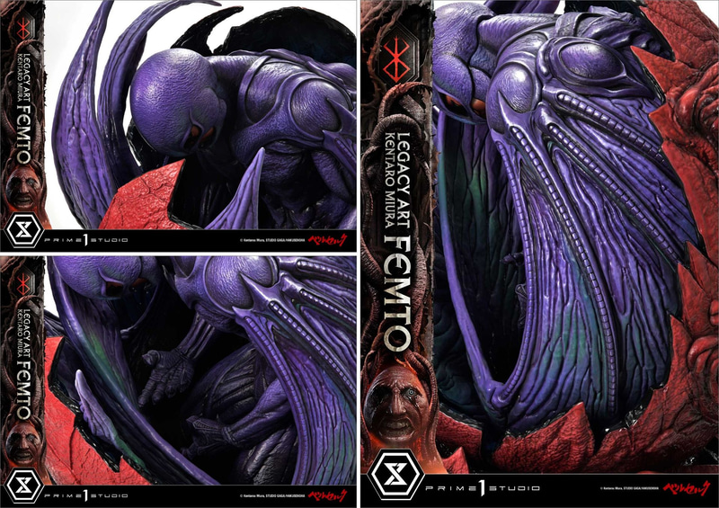 ヘルメットや殻に盛ったテクスチャー、巨大な翼ににじむパープルとグリーン、頬に浮かぶ白いハイライト。ペイントも三浦氏の繊細かつ力強い画風を目指して仕上げられている