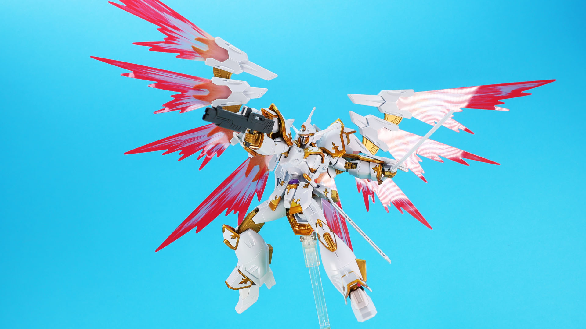 ビームライフルを構えます