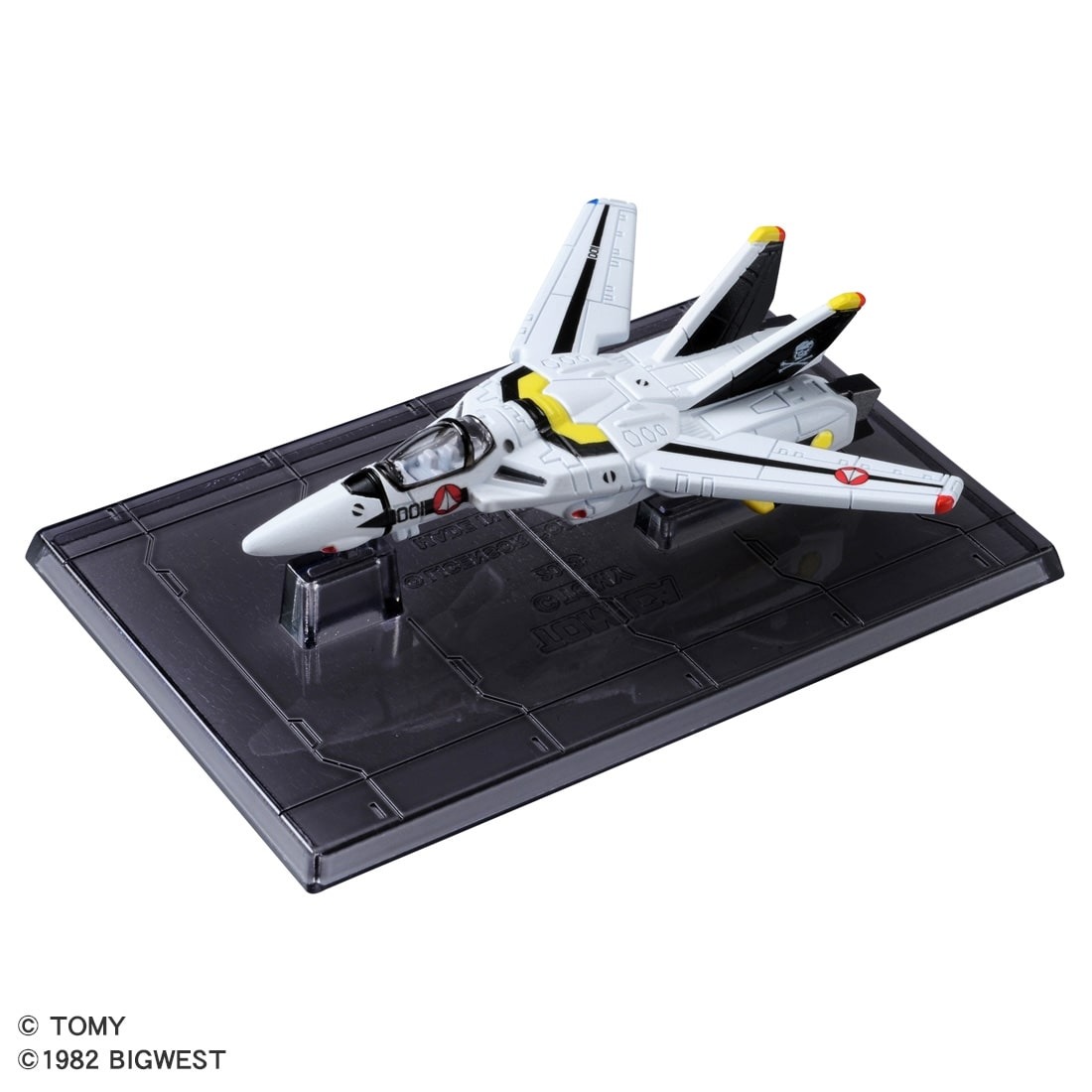 タカラトミー「トミカプレミアムunlimited 超時空要塞マクロス VF-1S バルキリー(ロイ･フォッカー 機)」。2024年4月発売、価格は1,430円