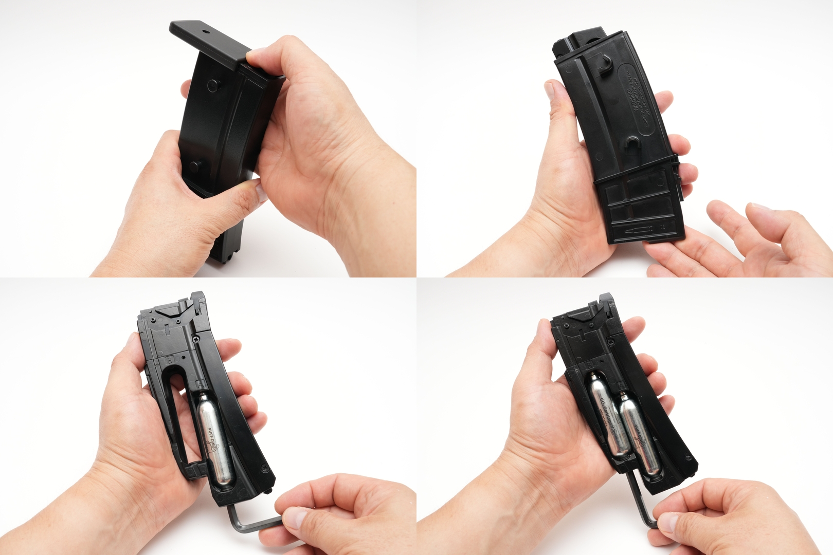 マガジンフレーム右側面に「A」「B」と装填順序を示す文字が刻印されている