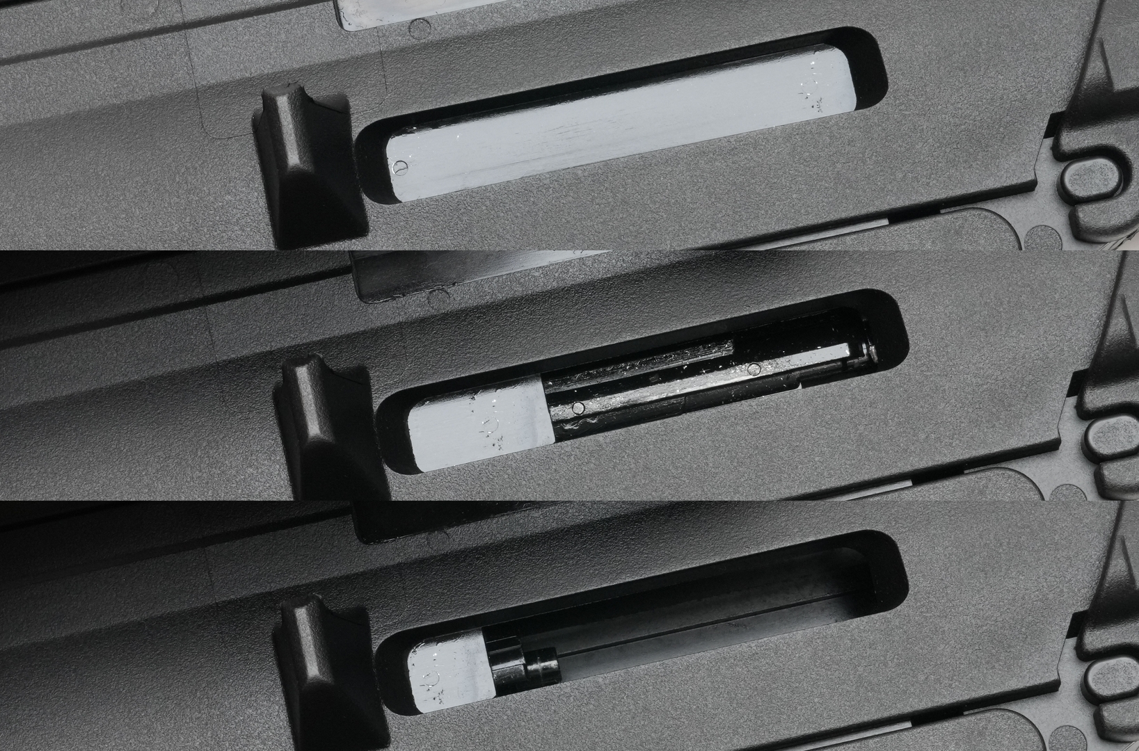 エジェクションポートからは、シリンダーの動きが見える