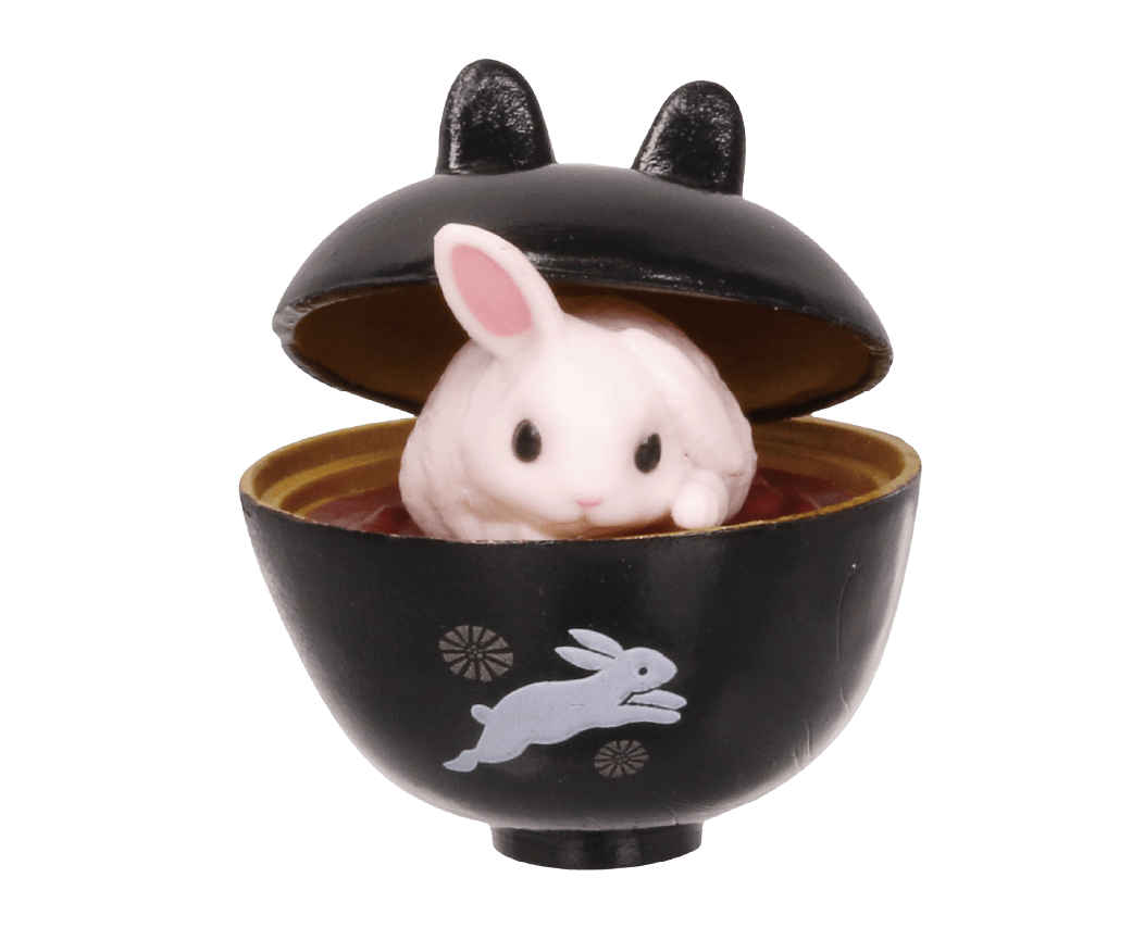 「ぜんざいうさぎ（黒いお椀）」