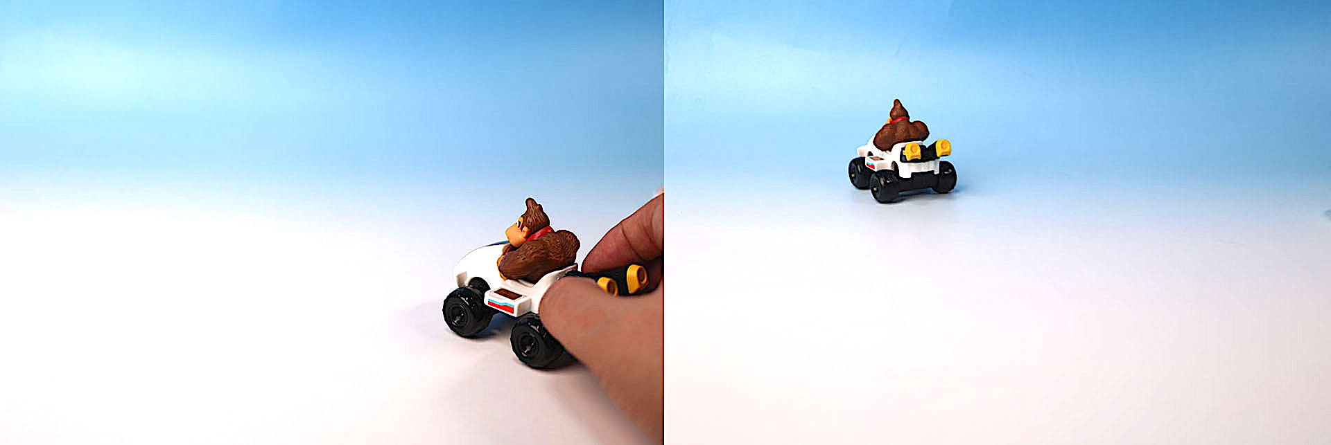 手で押して走らせることもできる