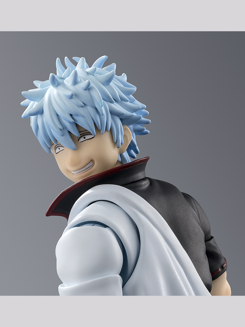 にやけた表情も銀時の魅力のひとつ。パーツの組み合わせでコミカルなシーンも再現できる。