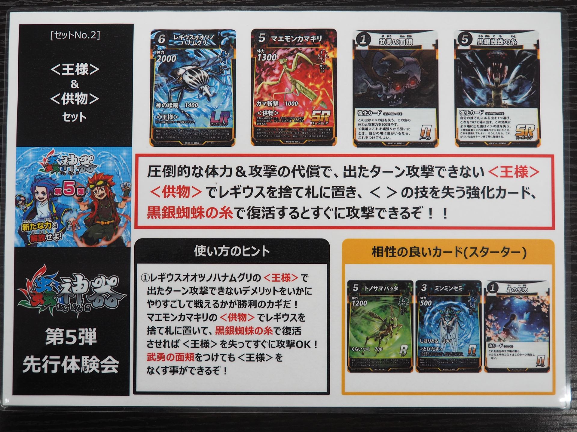 「＜王様＞＆＜供物＞」セットの説明書