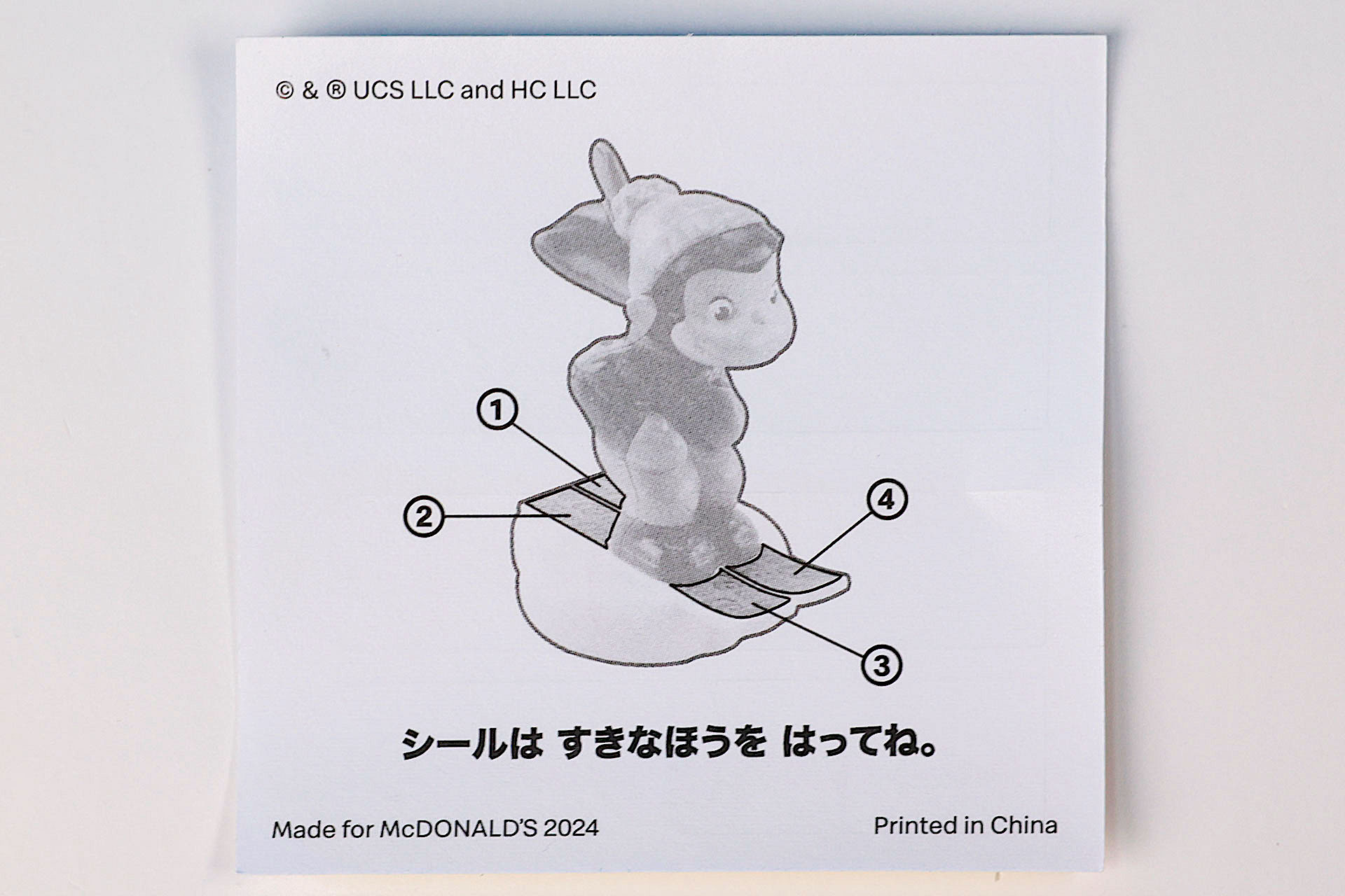 裏面に貼る場所が記載されている