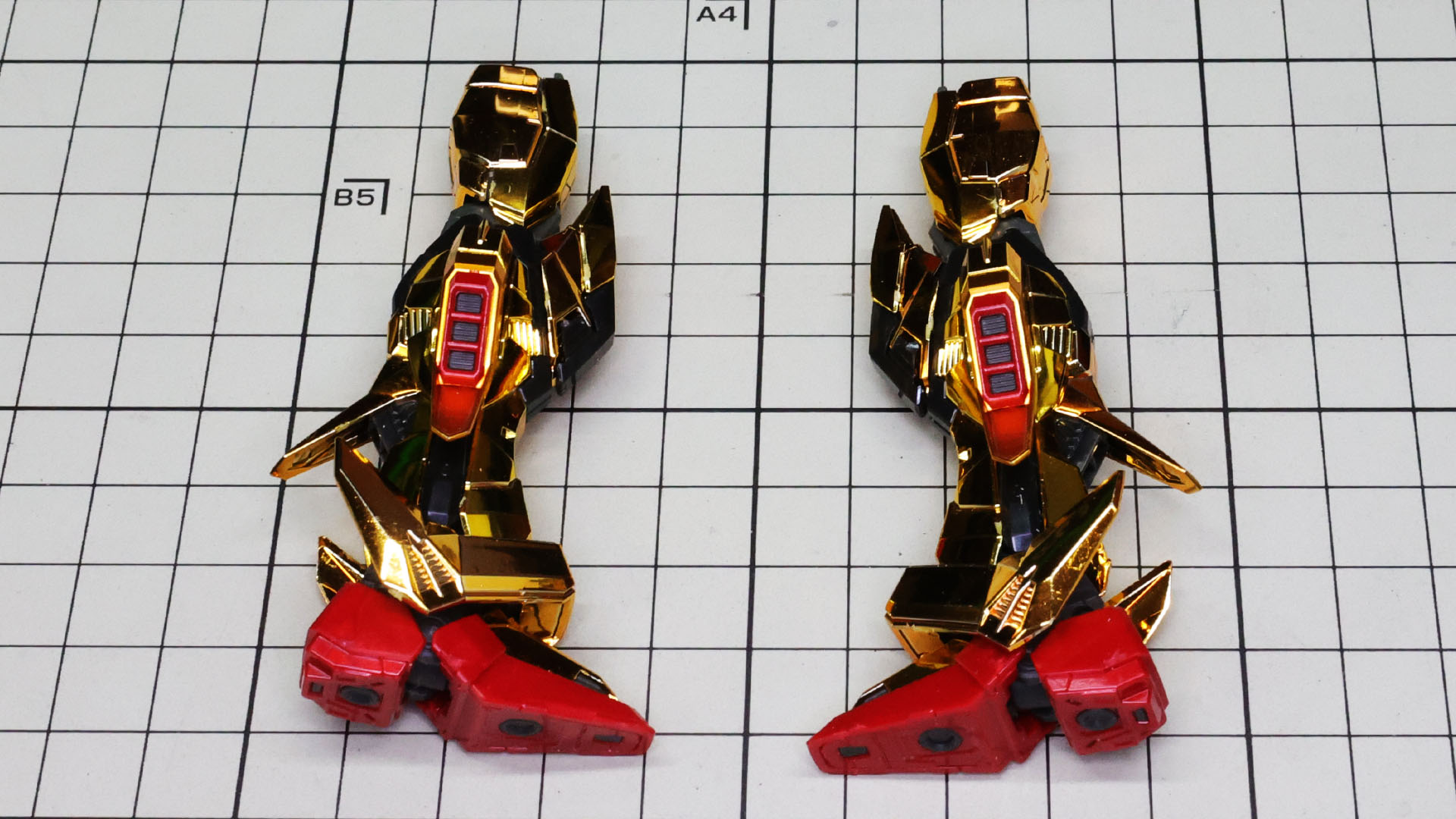 脚部完成、キラッキラです