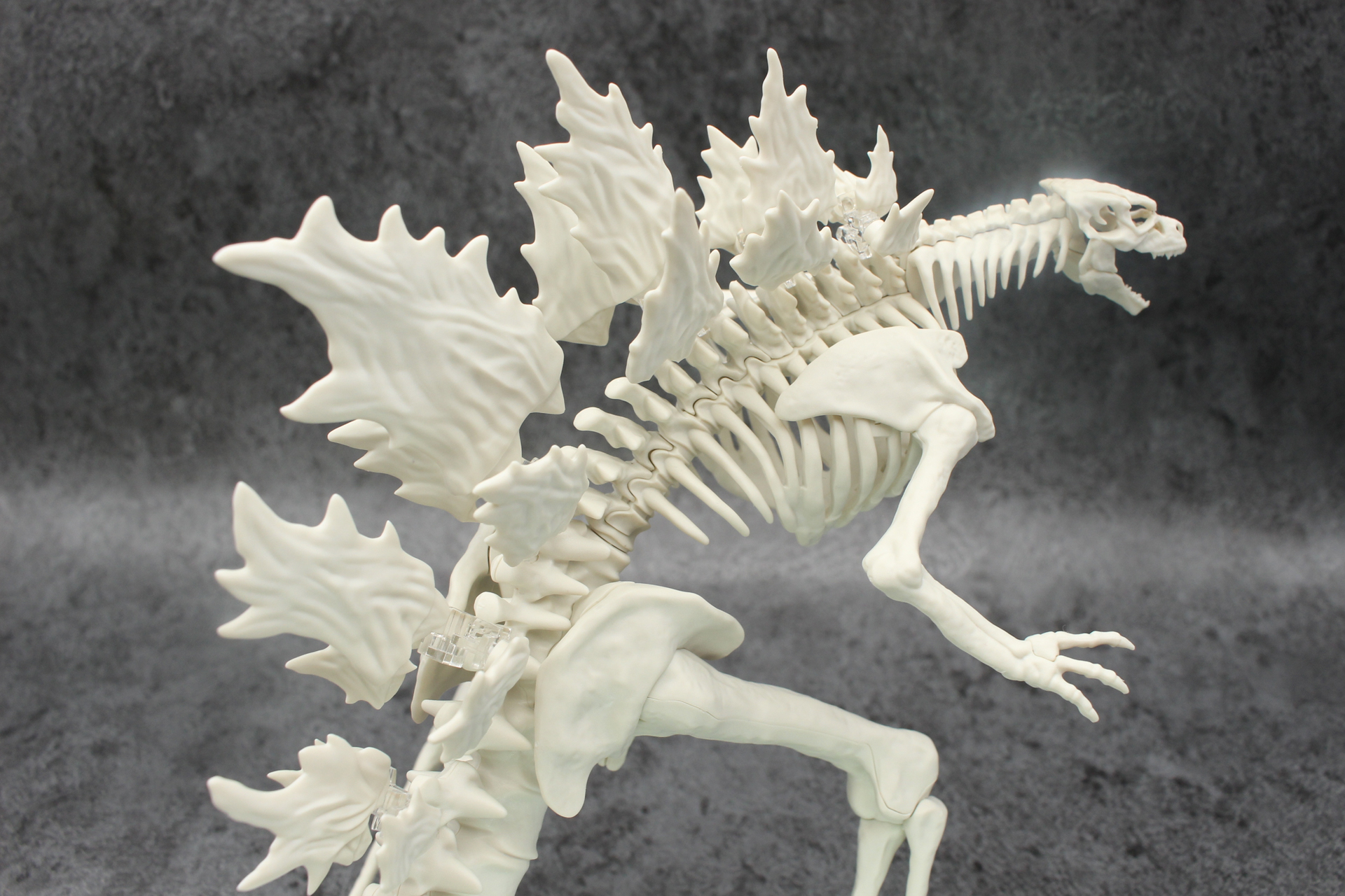 ヒレはほかの骨と繋がっていない設定のようで、浮いているように表現されている。外皮内にある芯のようなものなのだろうか